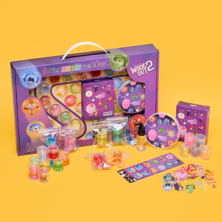 [아이선물] 인사이드아웃2 슬라임 감정키링 만들기 키트, 1개, 500g, 다양한 색상