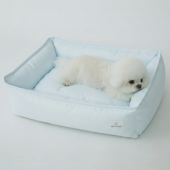 홀릭하임 털 안붙는 강아지 포근한 커버분리형 방수 방석 P02, 1개, 라이트블루