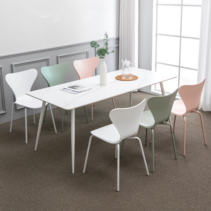 블랑스 세라믹 1800X800 사각 비너스 6인 식탁 세트, 화이트 블랑스 세라믹 1800X800 사각 비너스 6인 식탁 세트, 화이트