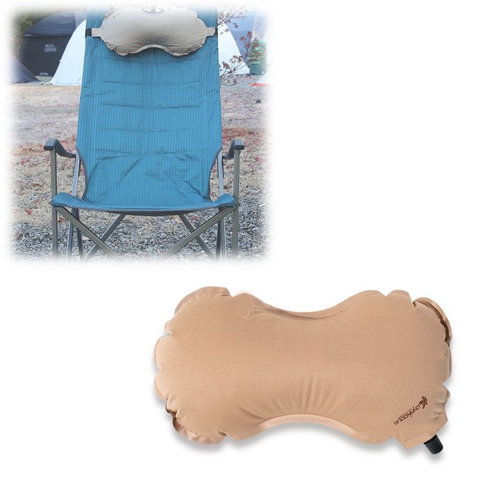 43 캠핑 릴렉스체어용 헤드레스트 자충쿠션 에어목베개 체어 자동 충전