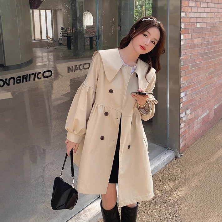 휠렉스 여성 베이직 카라넥 심플 트렌치코트 JT420