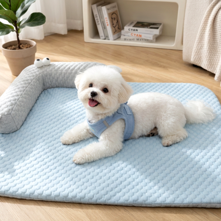 캐티콘 여름 시원한 반려동물 방석 쿠션 고양이 강아지 방석, 블루, 1개