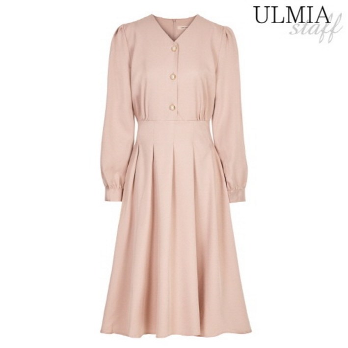 율미아스탭 율미아스탭 진주버튼핀턱원피스_S3S1OP3161