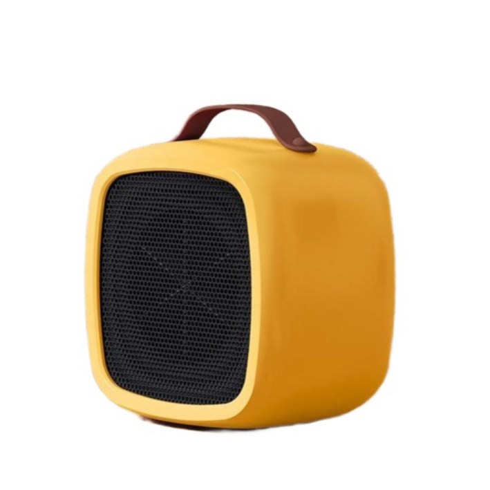 무선온풍기 충전식 난로 휴대용 사각 무소음 팬히터 옐로우