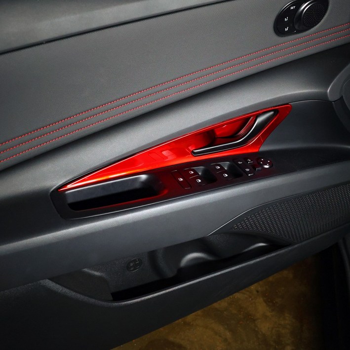 영카클럽 더뉴아반떼 CN7 호환 도어프레임 포인트 실내 몰딩, 유광 레드, 도어