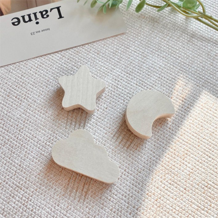 뚜뚜아트 원목 우드 꼭꼬핀 나무 벽걸이 후크 3p