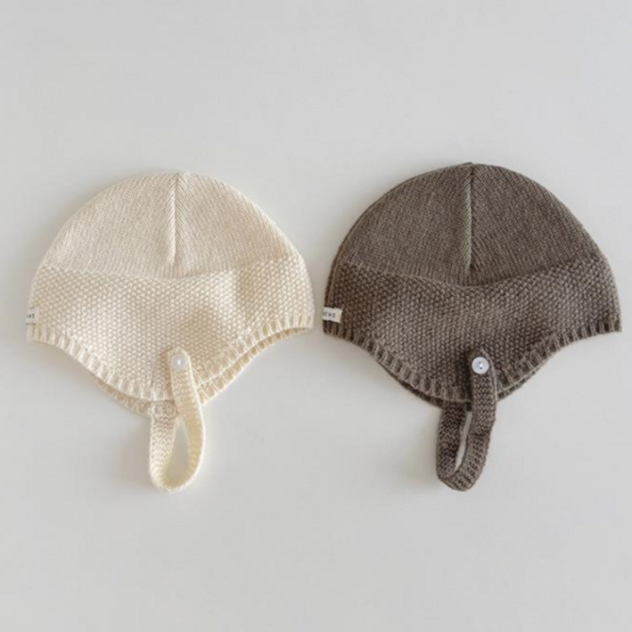 아기 모자 비니 니트 노즈 스트랩 보넷