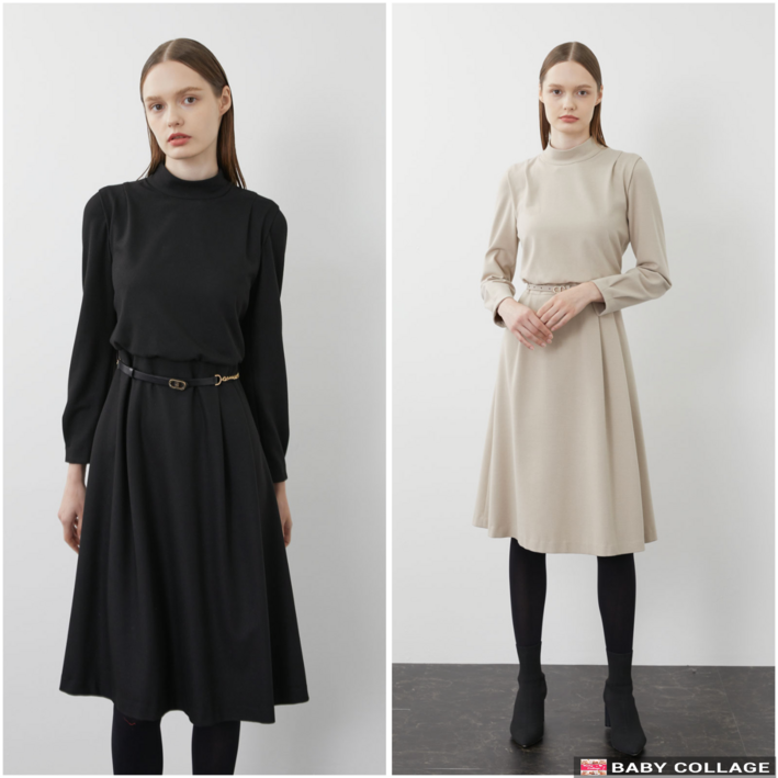 올리비아로렌 밴드넥 플레어 원피스 VOCOA3W9221