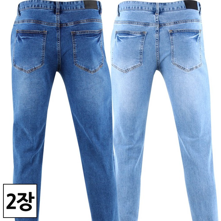 2장 [더맨월드] 사계절 남자 MW 슬림 데일리 스판 청바지_예쁜 워싱 잘 빠진 핏 멋쟁이 데님진 M1452