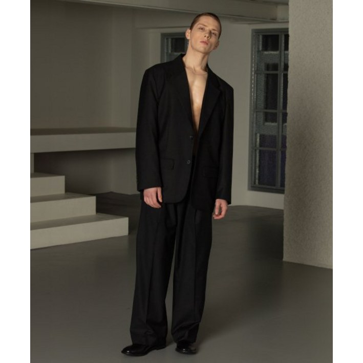 DECOROSO 테일러 오버핏 와이드 셋업 수트 [블랙] 234438
