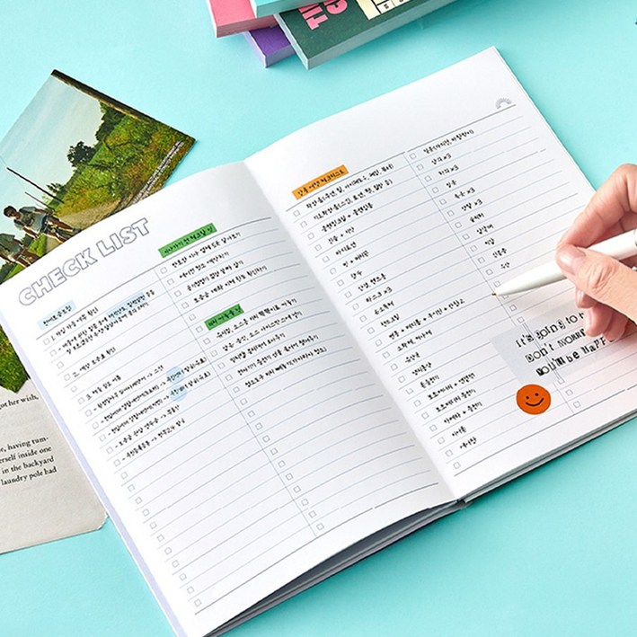 2023 체크리스트 노트 먼슬리 다이어리 심플 미니 학생 스케줄러