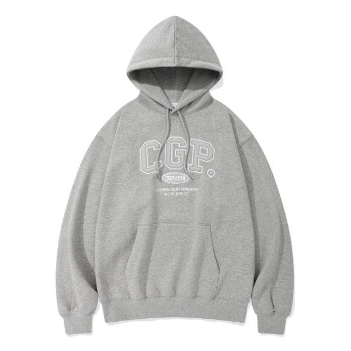 코드그라피 CGP 아치 로고 후드티 그레이