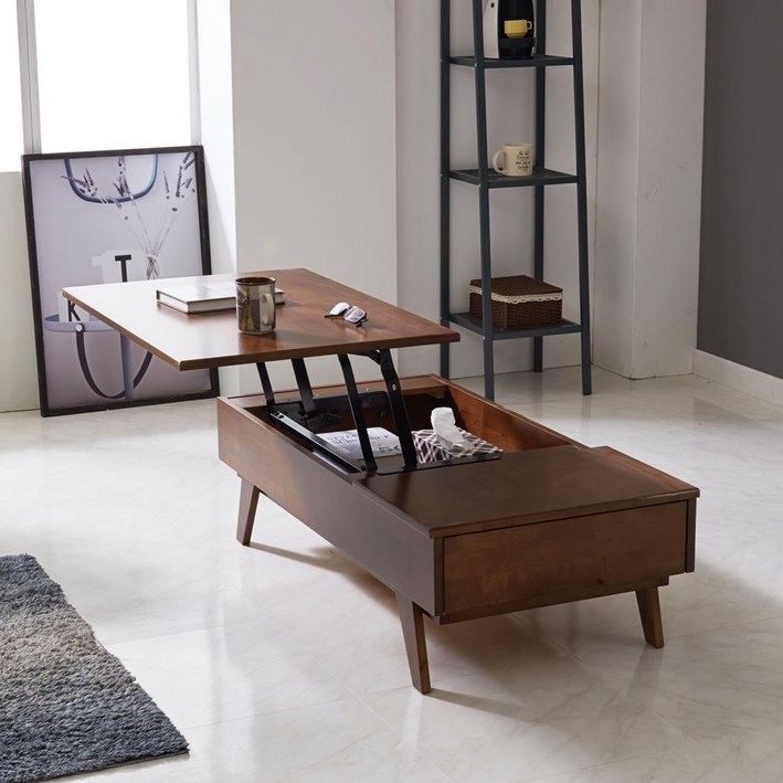원목 리프트업 거실 소파 테이블 1200
