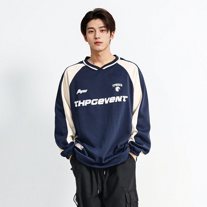 짬뽕브로스 남자 빅사이즈 JB 배색맨투맨