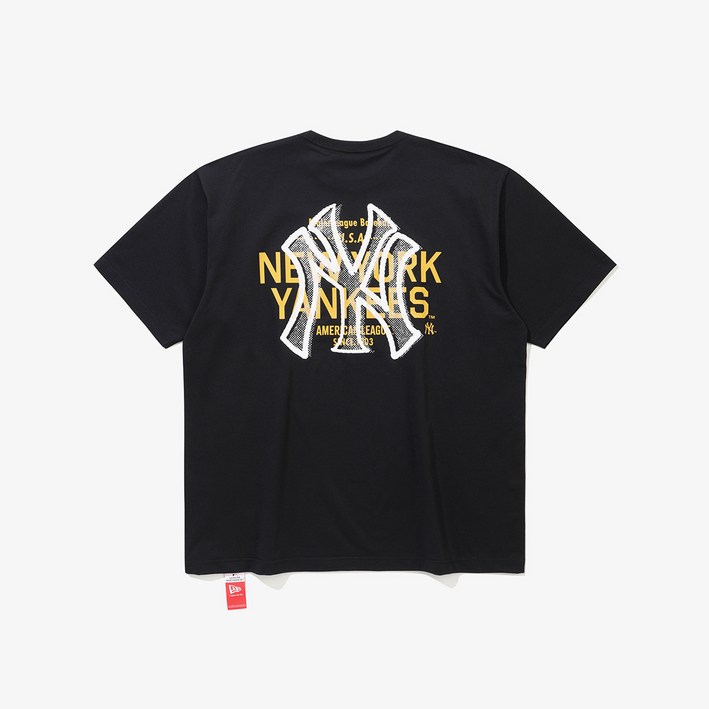 뉴에라 MLB 뉴욕양키스 리소그래프 티셔츠 블랙 15147518