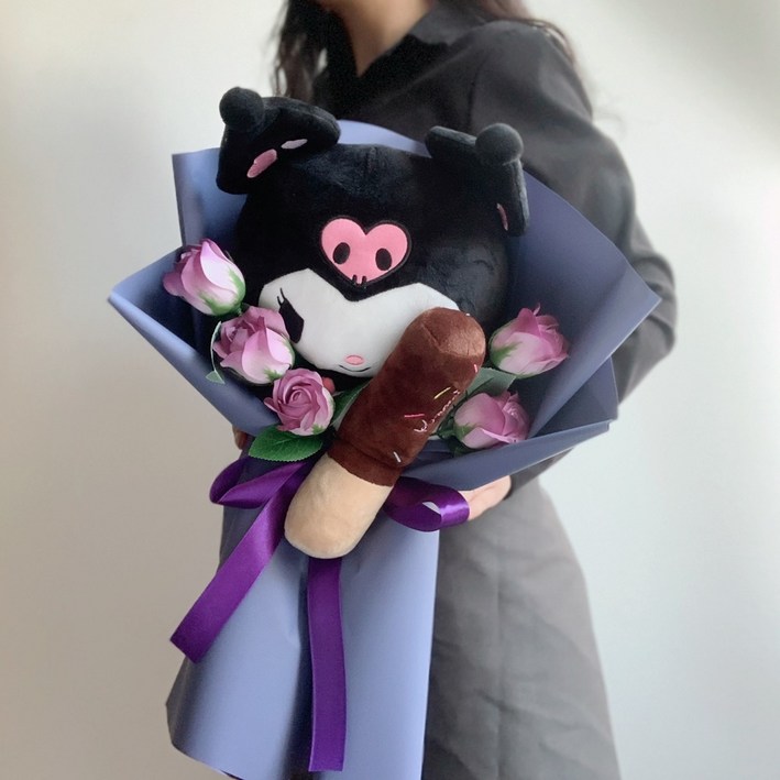 산리오 정품 산리오 빼빼로데이 초코과자 스마일 비누꽃 꽃다발