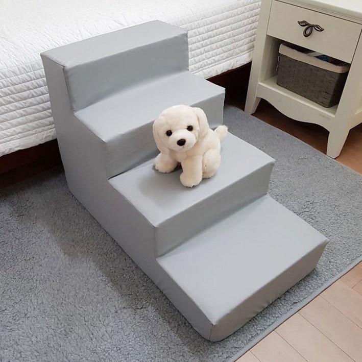 8DECO 강아지계단 애견계단 펫스텝 모음 1단2단3단4단 커버솜포함 ce4, 진그레이 방수