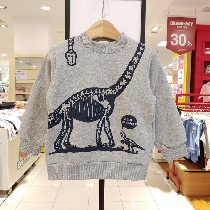 리틀밥독 겨울 이월 초특가 균일가 아동 키즈 겨울 공룡 기모맨투맨 아동 티셔츠