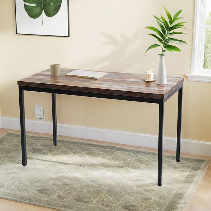 S시리즈 1200X600 사각 4인 식탁 테이블 카페 주방 식탁 인테리어 커피숍 업소용, 멀바우