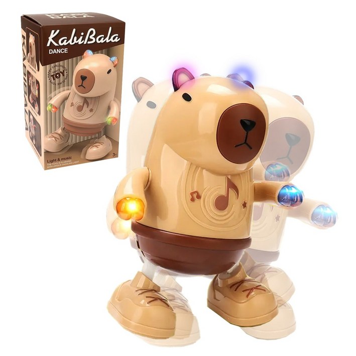 토이랄라 둠칫 카피바라 로봇 인형 불빛 춤추는 노래하는 걸어가는 작동 장난감