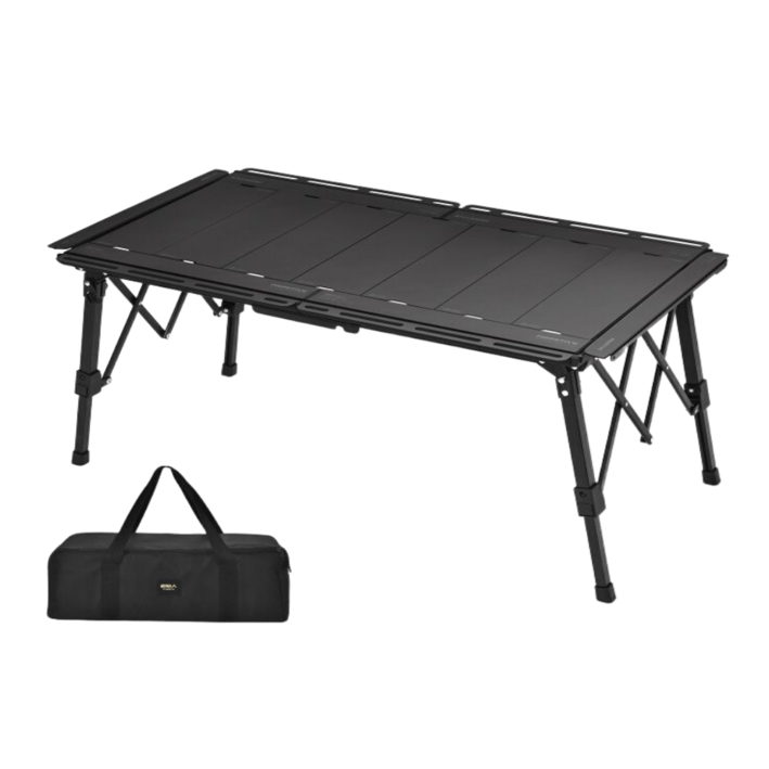 포비안 IGT 캠핑테이블 모듈형 접이식 높이조절 야외용 경량 폴딩 알루미늄 버너테이블, 검정색