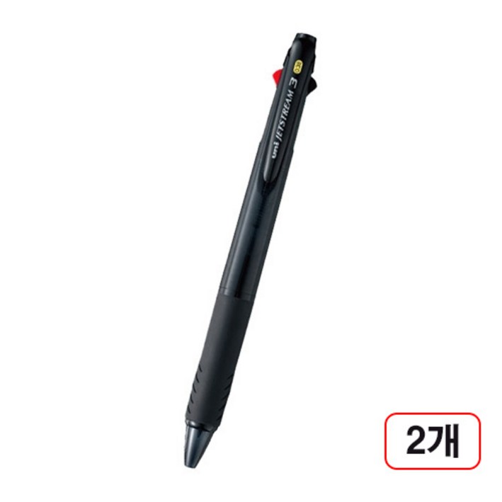 제트스트림 3색볼펜SXE34000.38mm, 2개, 블랙