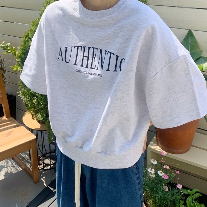 애플망고옷장 오버핏 여름 반팔 어나더플랜 세미크롭 맨투맨 티셔츠