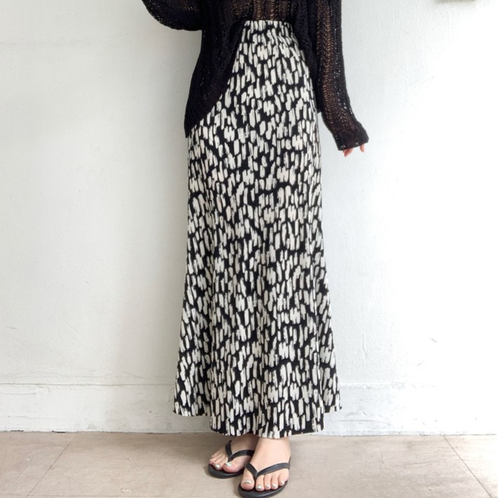 당일출고 플리츠 레오파드 밴딩 여름 롱 스커트 3color