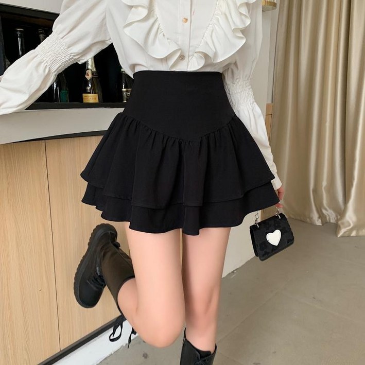 COSYEVNO 프렌치 볼륨 스커트 케이크 a라인 숏 스커트
