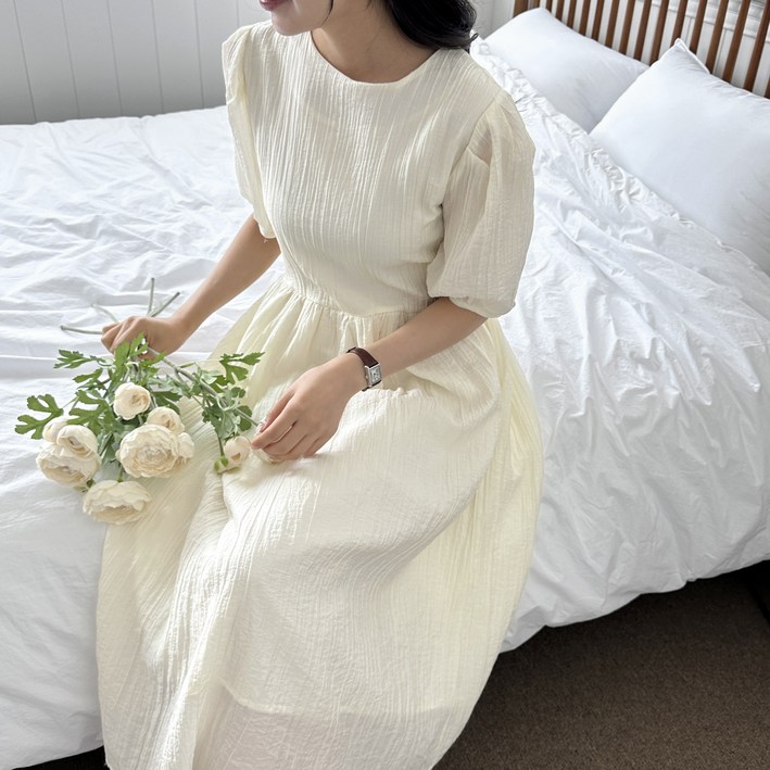 Bestify 청순 퍼프소매 롱원피스 Bestify 청순 퍼프소매 롱원피스