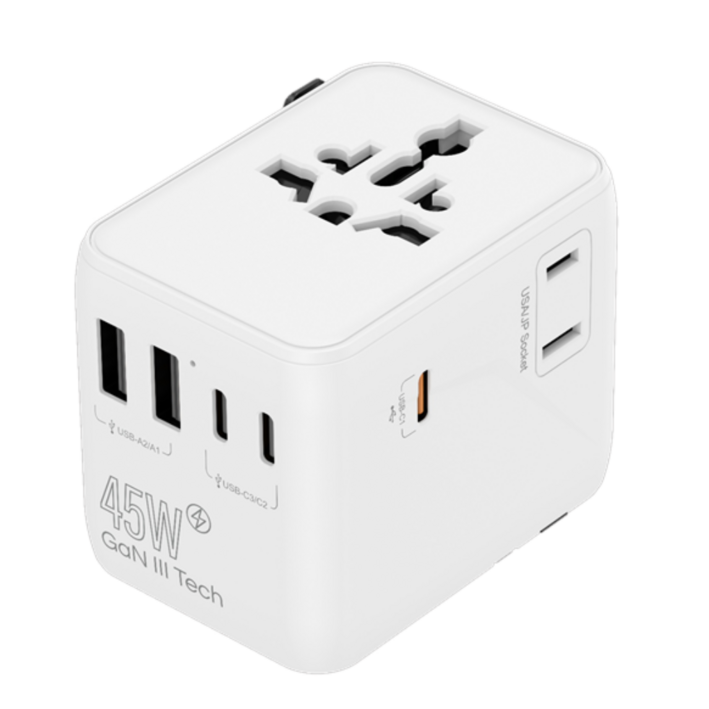 트리아이나 해외 여행용 멀티어댑터 여행용멀티탭 초고속 5포트 Q45W, 1개