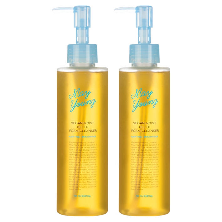 공식몰 메이영 비건 모이스트 클렌징오일 투 폼클렌저, 2개, 195ml