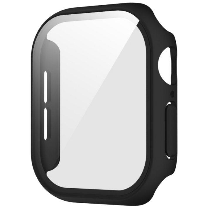 애플 워치11 10케이스 풀커버 일체형 PC 소재 강화 필름HJAPS10, 블랙black