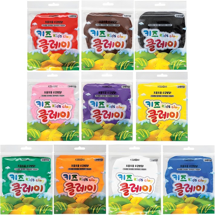 키즈클레이, 10색 세트, 50g, 1개 키즈클레이, 10색 세트, 50g, 1개