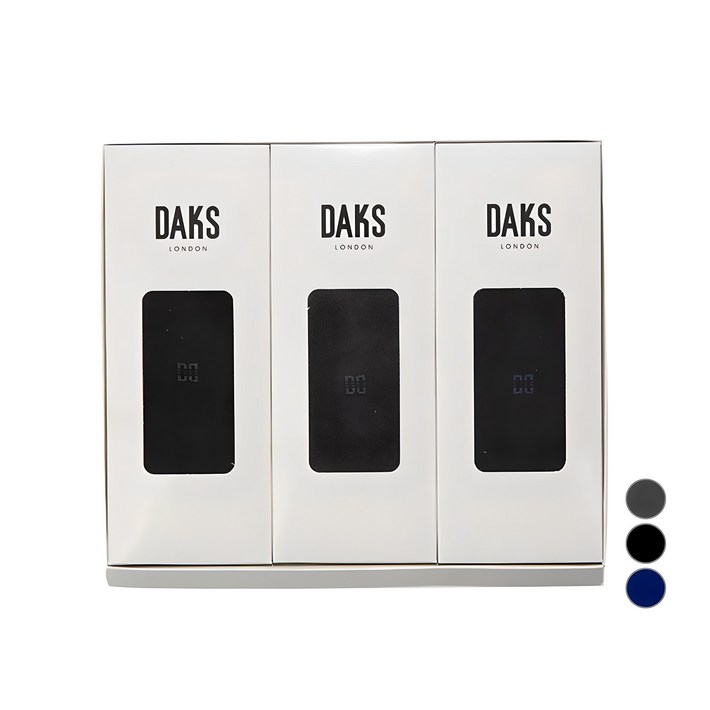 닥스 남성용 신사 무지 장목 3족 양말 선물세트  쇼핑백