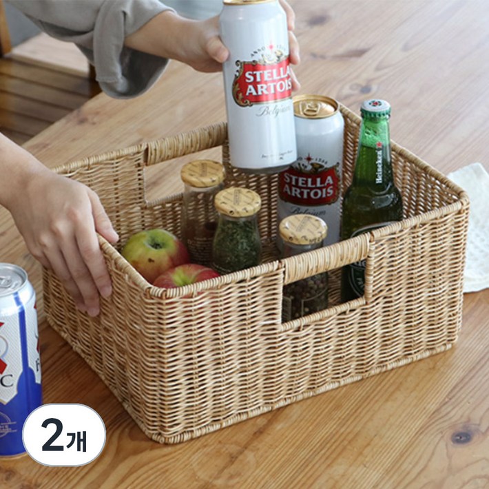 네이쳐리빙 데이지가든 내츄럴 라탄 바구니