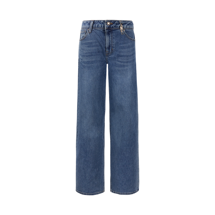 게스 여성용 벨트고리 금속장식 와이드 팬츠 미디엄블루 사계절용 YO3D6105MBL2