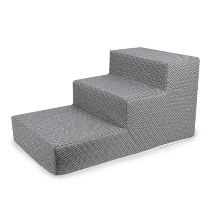 펫츠맘마 펫스텝 강아지 계단 누빔 3단, 그레이