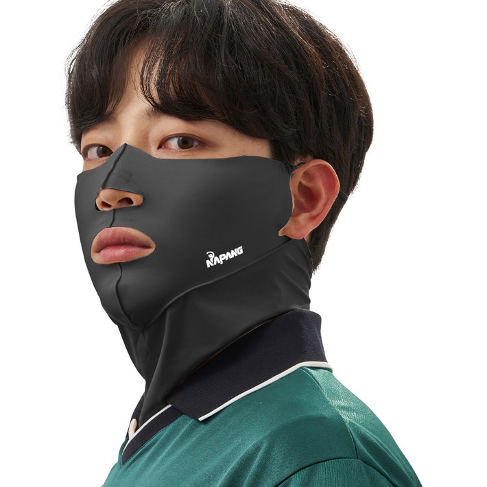 네이팡 UV 자외선차단 스포츠 야외활동 마스크, 블랙, 1개