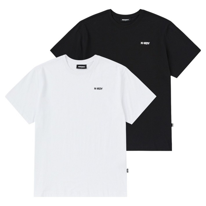 널디 남녀공용 25SS 스몰 로고 반팔 티셔츠 2p