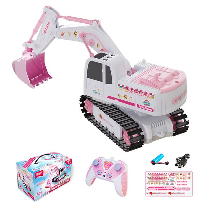 주노엘 핑크 포크레인 RC카, 핑크, 1개