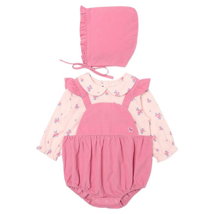 블루독베이비 부케 플라워 바디수트 세트