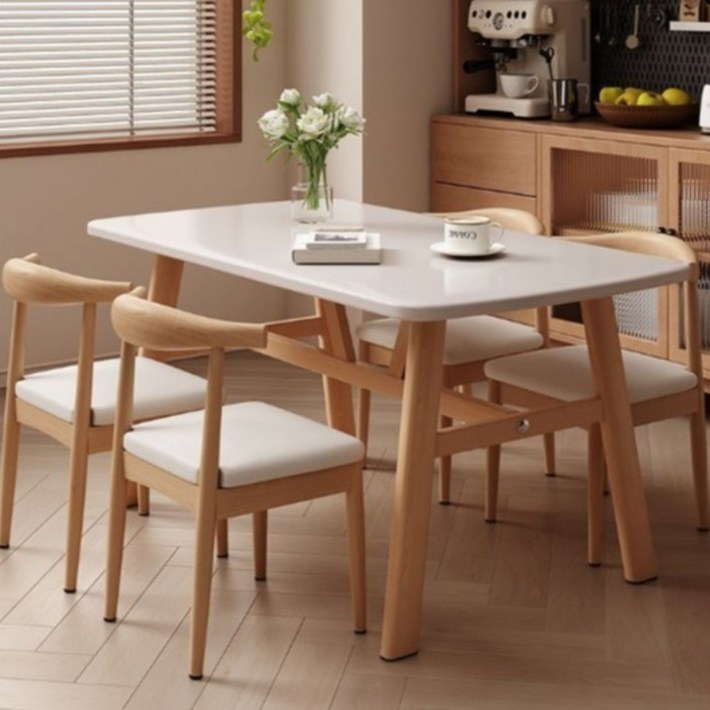 오브민 LPM 4인용 거실 식탁 우드 테이블 1200, 우드화이트, 4인용