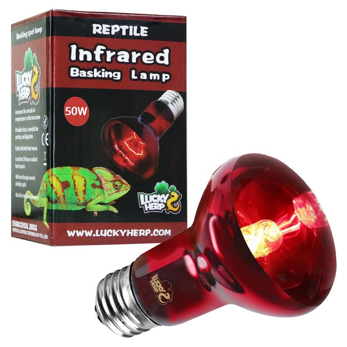 럭키허프 인프라레드 UVA 파충류 바스킹 스팟 램프 50W