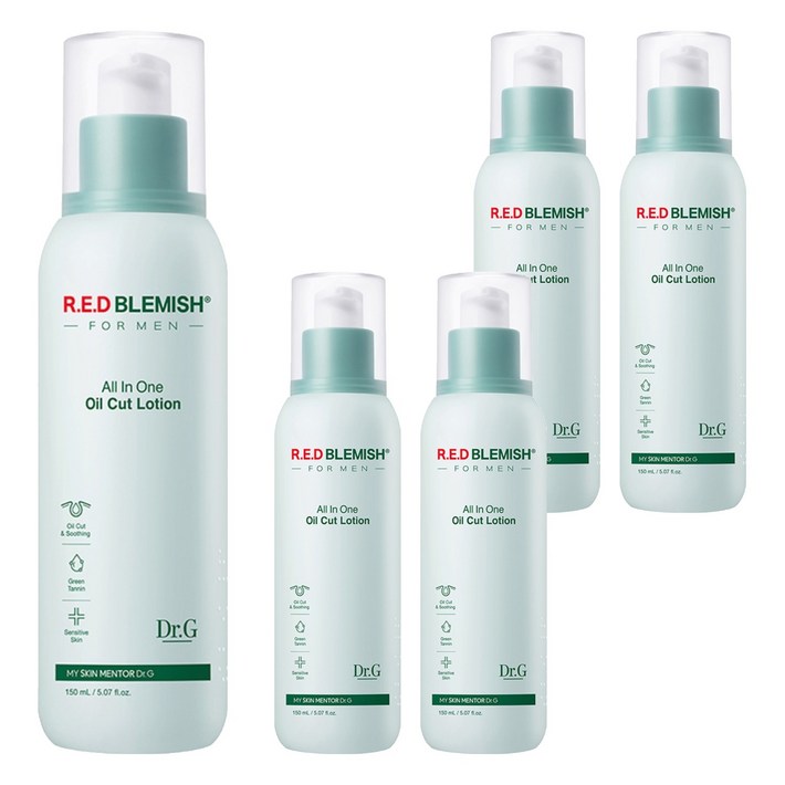 닥터지 레드 블레미쉬 포 맨 오일 컷 로션 올인원, 150ml, 5개