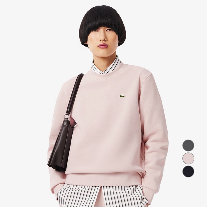 라코스테 여성용 더블페이스 피케 크루넥 맨투맨 SF524555N