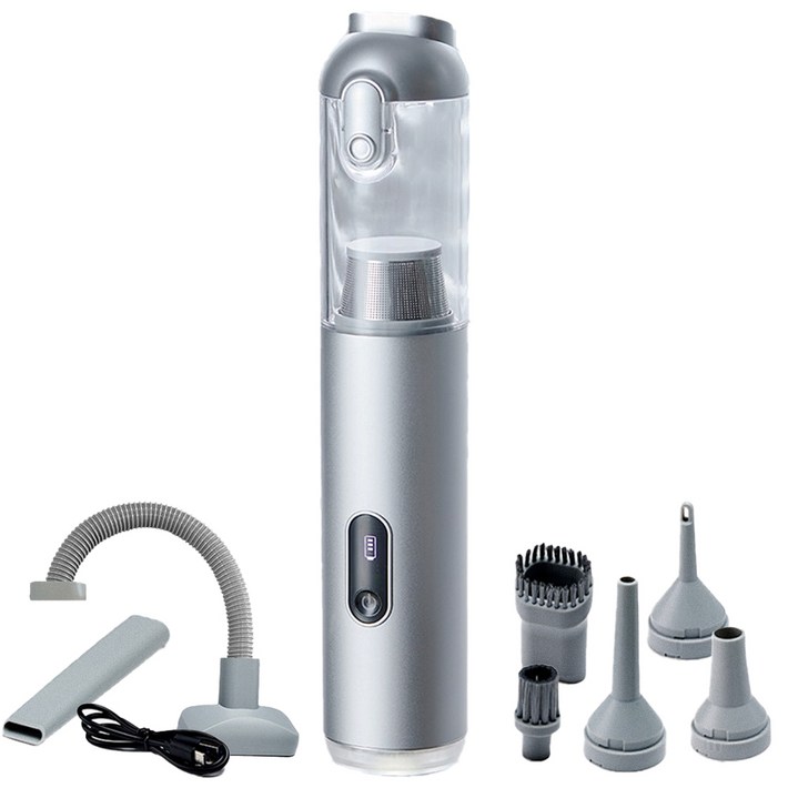 메이튼 차량용 무선 BLDC 진공 핸디형 LED 청소기, MT84060, 실버레이