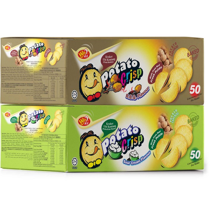 윈윈푸드 포테이토 크리스프 스낵 바베큐맛 50p 사워크림맛 50p, 1세트