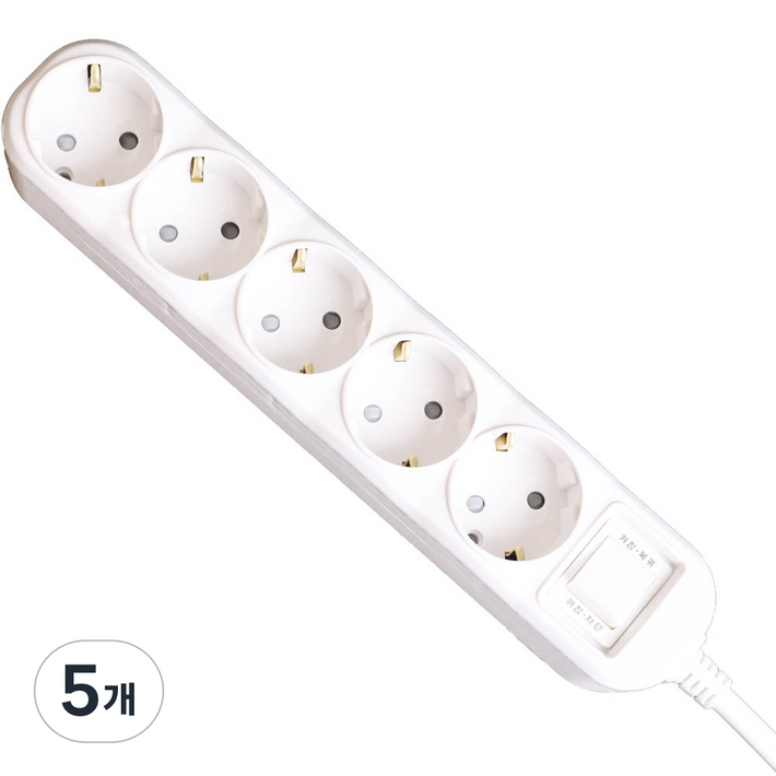 오성정밀 접지 스위치 멀티탭 5구, 1.5m, 단일 색상, 5개