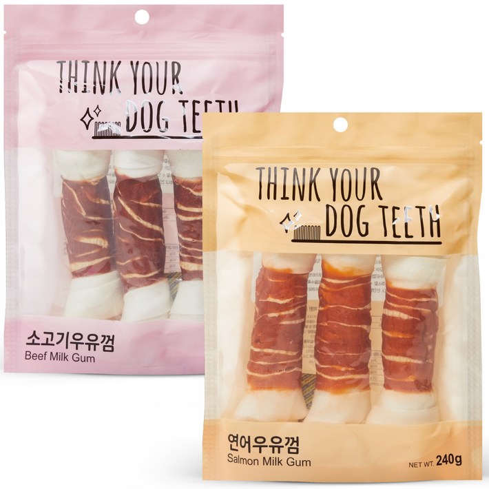 띵크유어도그티 강아지 소고기 3p  연어 3p 덴탈껌